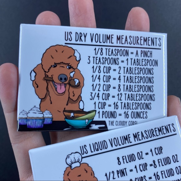 Apricot Standard Poodle Measuring Chart Magnet Set Kitchen Cooking Baking Guide - Picture 3 of 4